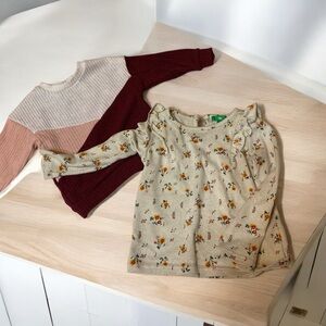 Dip Kids' Floral Knit Sweaters & color block toddler girls 3T